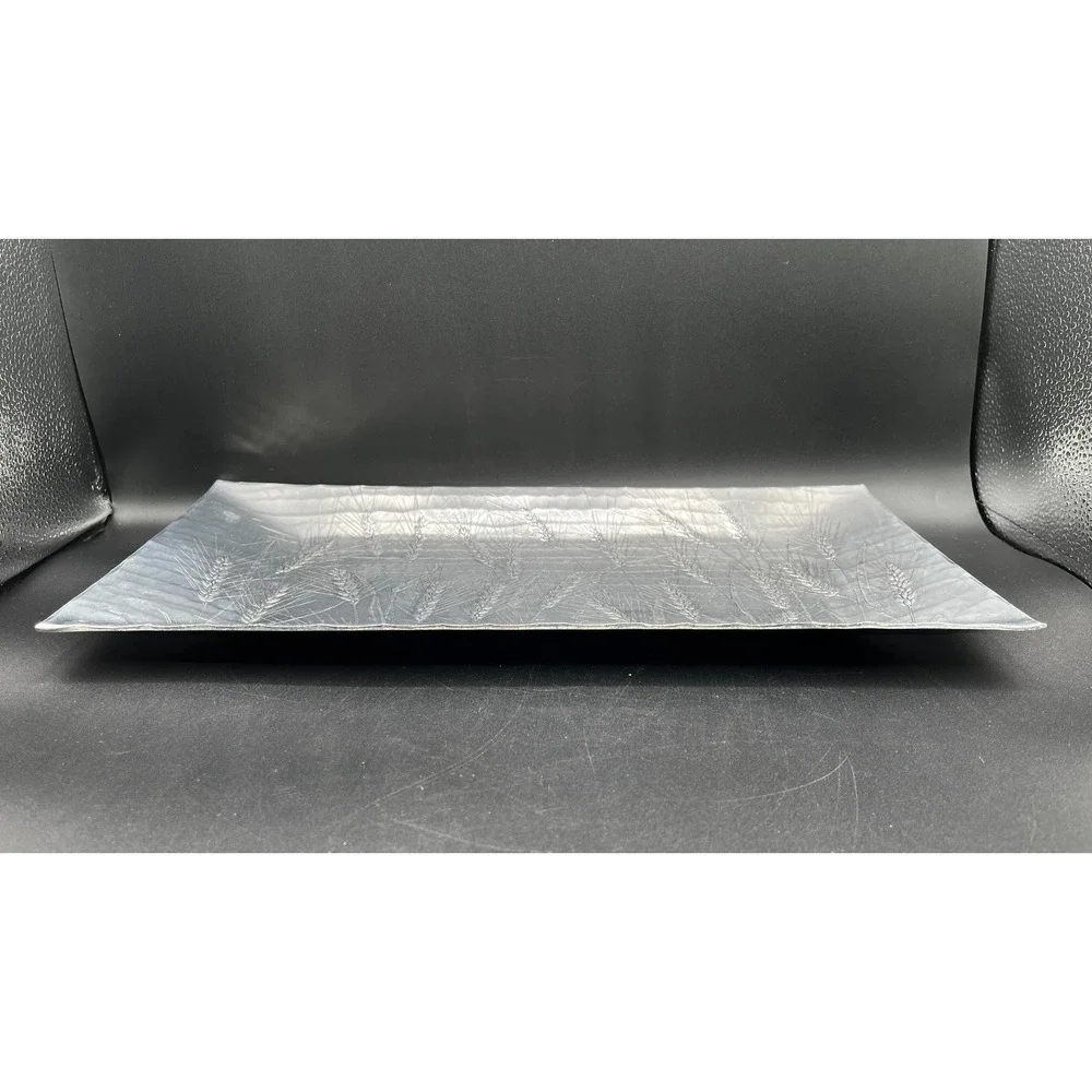 Wendell August Forge Aluminum Wheat Serving Tray Hand Hammered Rectangular 16.5